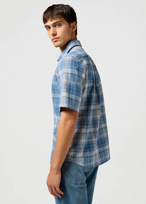 Wrangler Short Sleeve Shirt Blue Check