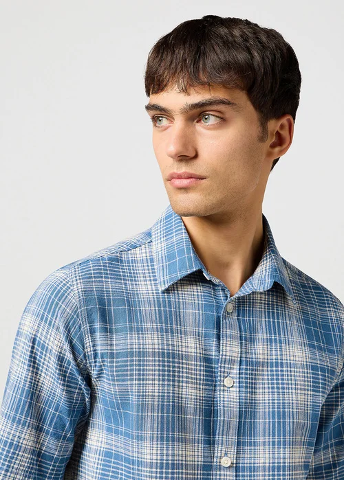 Wrangler Short Sleeve Shirt Blue Check