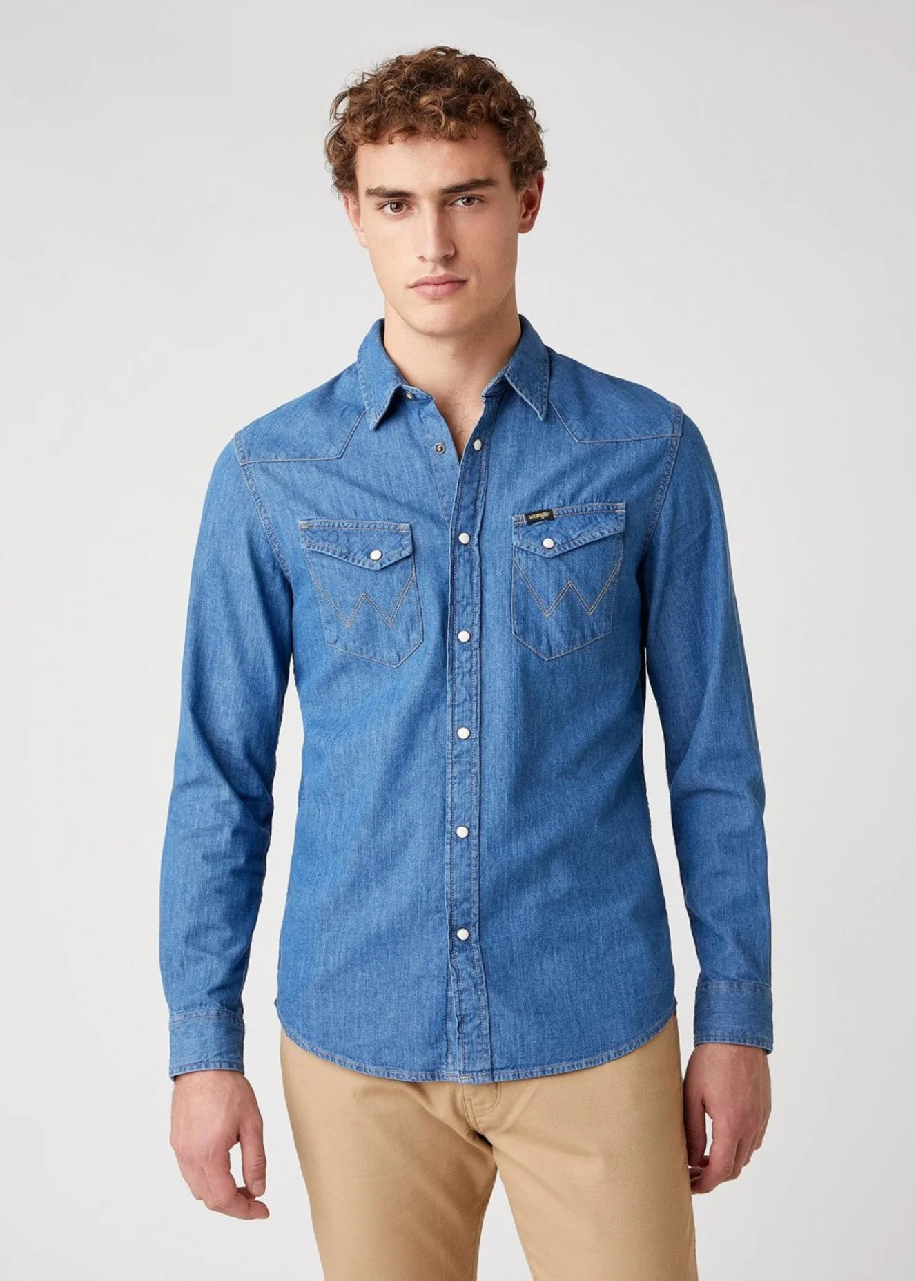 Wrangler Western Shirt Mid Stone