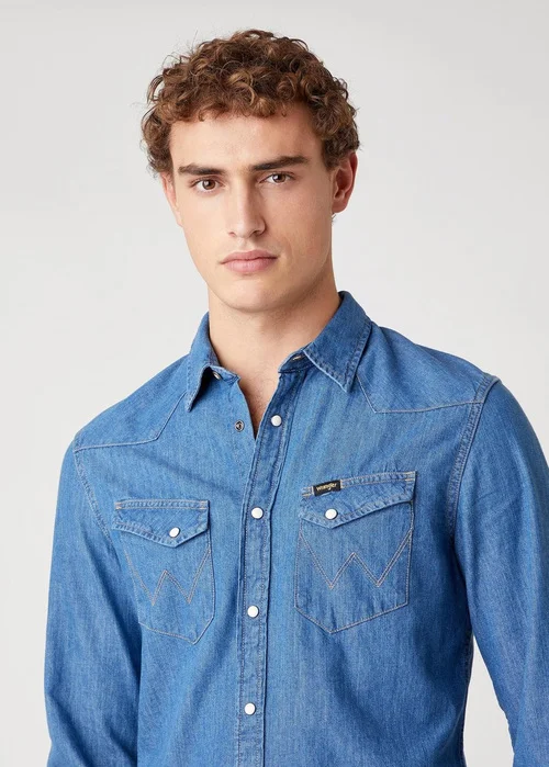 Wrangler Western Shirt Mid Stone