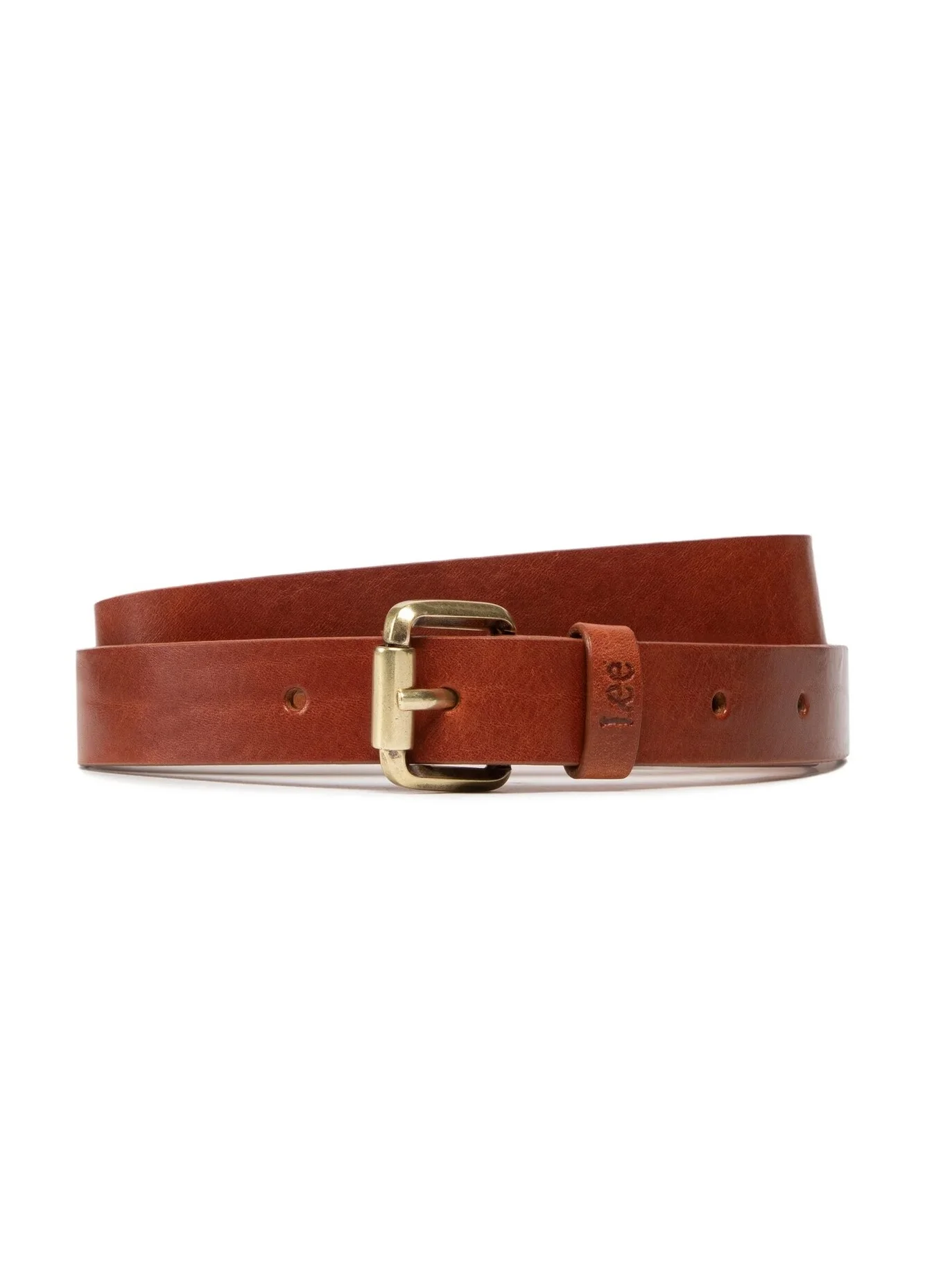 Lee Long Thin Belt Dark Cognac