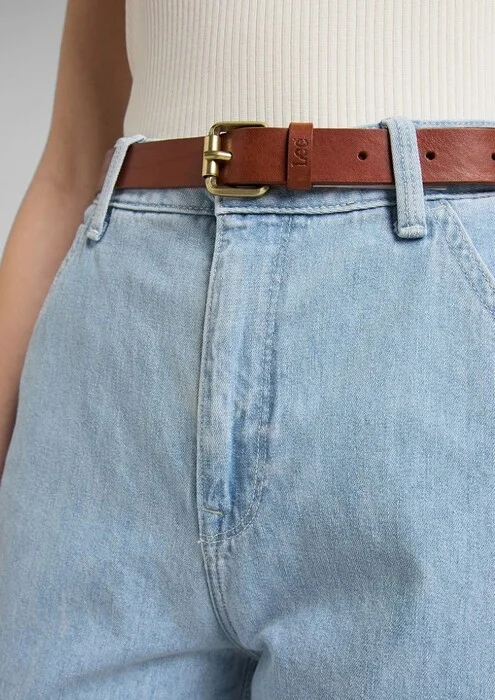 Lee Long Thin Belt Dark Cognac