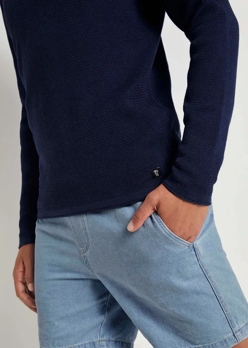 Tom Tailor Textured Sweater Sky Captain Blue Non Solid