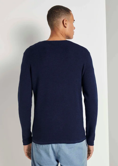 Tom Tailor Textured Sweater Sky Captain Blue Non Solid