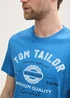 Tom Tailor T Shirt With Logo Print Sapphire Blue