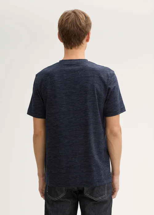 Tom Tailor T Shirt With Logo Print Sky Captain Blue Stripy Inject