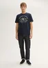 Tom Tailor T Shirt With Logo Print Sky Captain Blue Stripy Inject