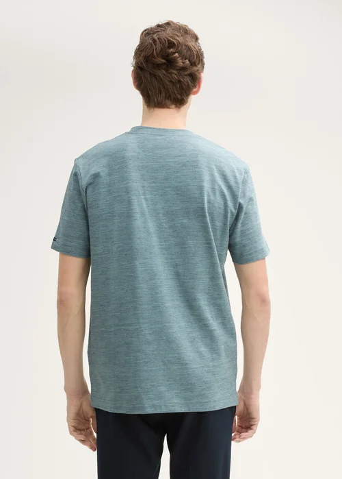 Tom Tailor T Shirt With Logo Print Grey Mint Navy Injected