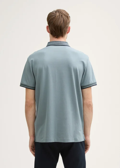 Tom Tailor Piqu Polo Shirt With Stretch Grey Mint
