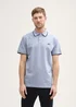 Tom Tailor Piqu Polo Shirt With Stretch Dove Blue White Two Tone Pique