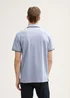 Tom Tailor Piqu Polo Shirt With Stretch Dove Blue White Two Tone Pique