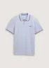 Tom Tailor Piqu Polo Shirt With Stretch Dove Blue White Two Tone Pique