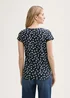Tom Tailor T Shirt With Round Neckline Navy Green Dots