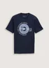 Tom Tailor Basic T Shirt With Logo Print Dark Navy