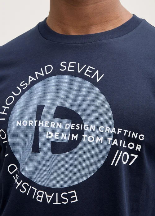 Tom Tailor Basic T Shirt With Logo Print Dark Navy