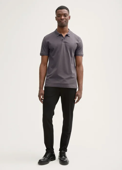 Tom Tailor Cotton Piqu Polo Shirt Pavement Grey