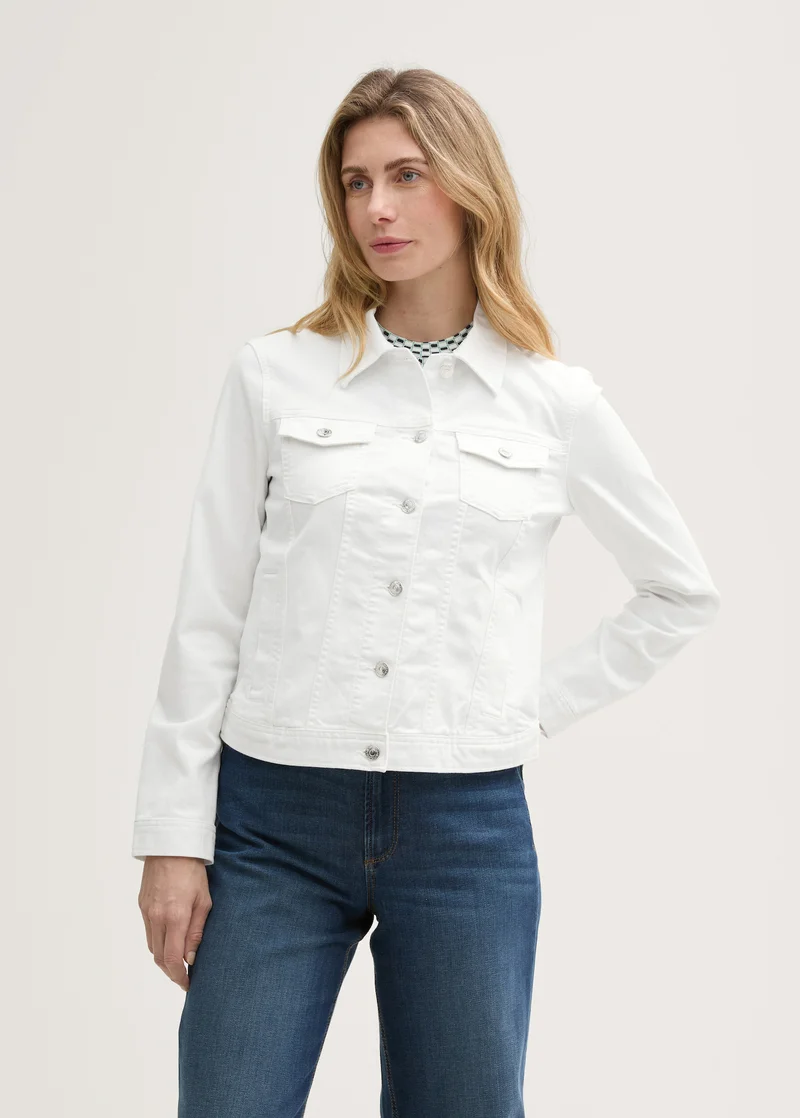 Tom Tailor Denim Jacket With Slit Pockets White