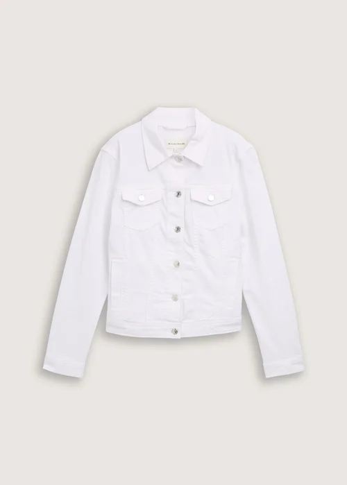 Tom Tailor Denim Jacket With Slit Pockets White