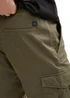 Tom Tailor Cargo Shorts With Pockets Olive Triangle Print