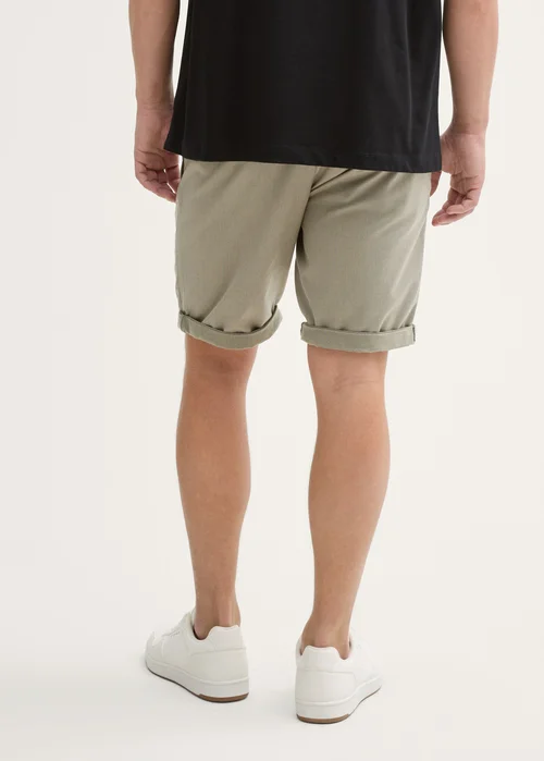 Tom Tailor Regular Fit Chino Shorts With Belt Olive Mini Houndstooth