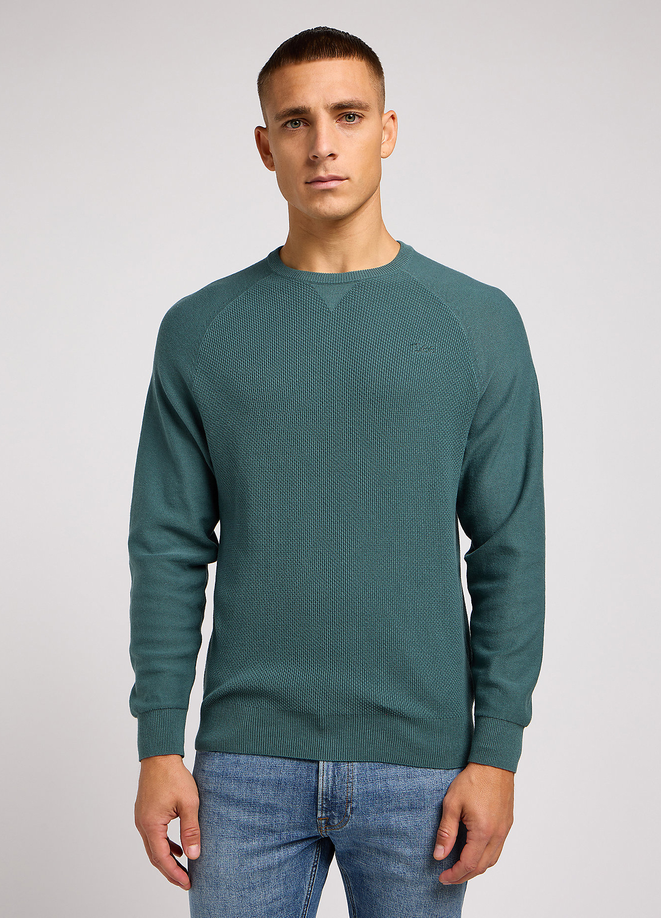 Lee Reglan Crew Knit Evergreen - 112349947