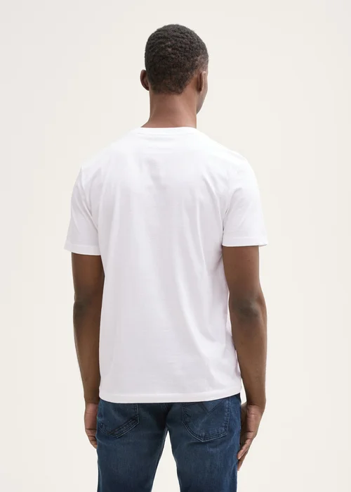 Tom Tailor Basic T Shirt With Logo Print Outdoor White