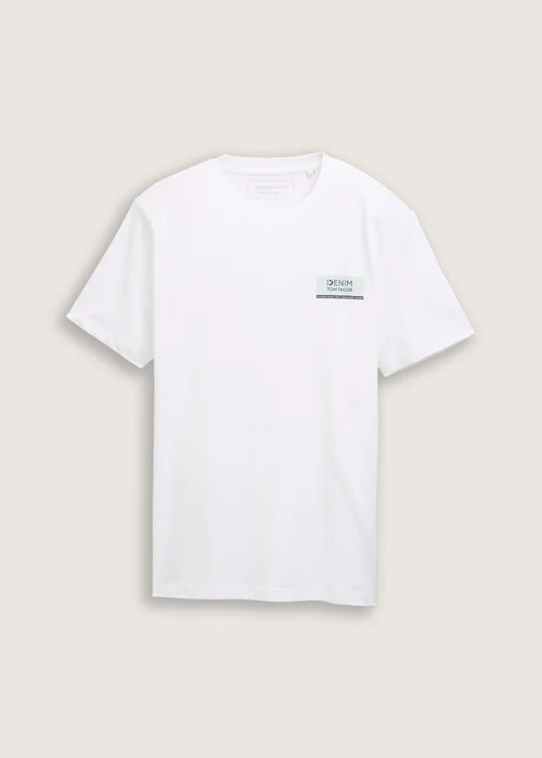 Tom Tailor Basic T Shirt With Logo Print Outdoor White