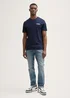 Tom Tailor Basic T Shirt With Logo Print Nautical Navy