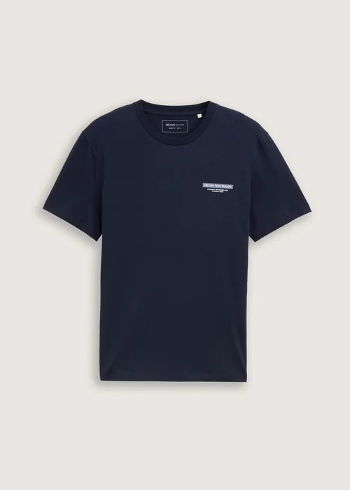 Tom Tailor Basic T Shirt With Logo Print Nautical Navy