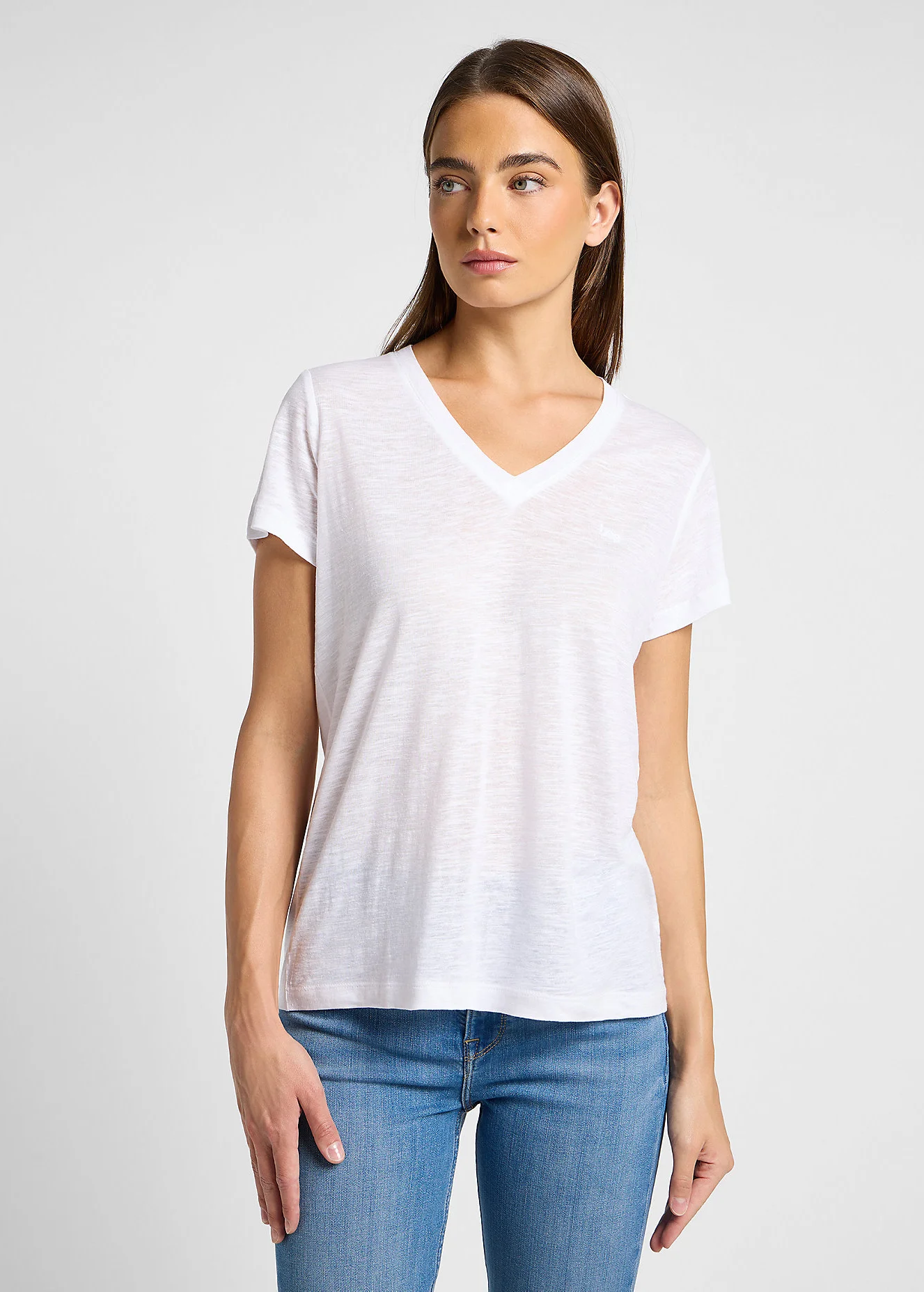 Lee V Neck Tee Bright White