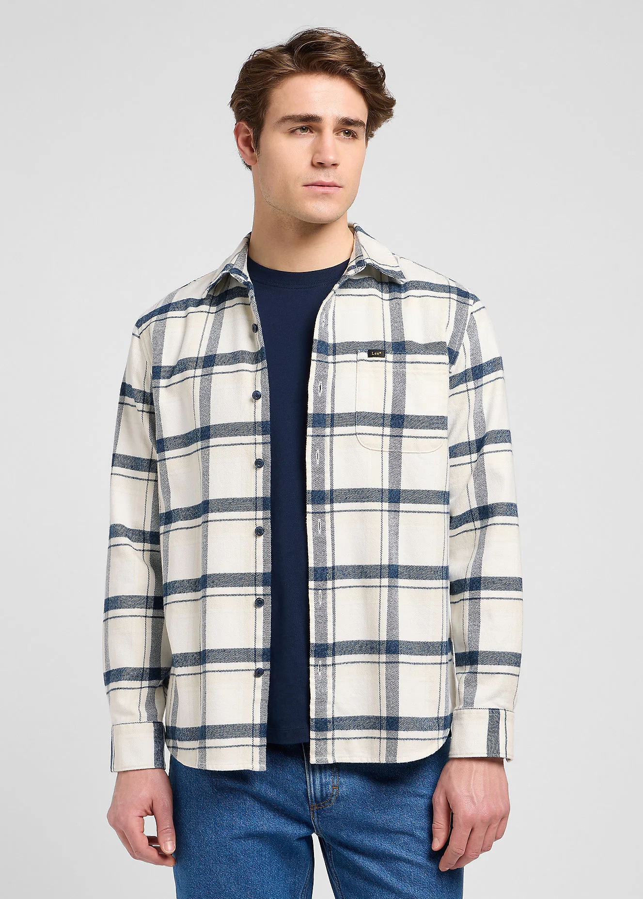 Lee Mercantile Shirt Vintage Ecru Jaspe Check