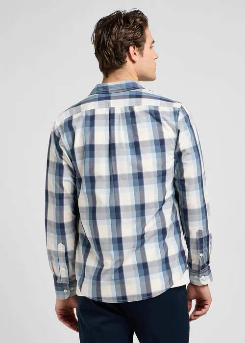 Lee Button Down Shirt Vintage Blue Ombre Check