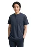 Tom Tailor Henley T Shirt With Breast Pocket Sky Captain Blue White Melange
