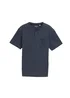 Tom Tailor Henley T Shirt With Breast Pocket Sky Captain Blue White Melange