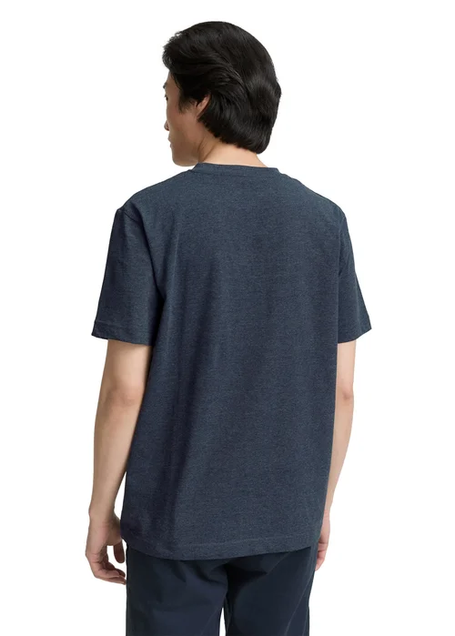 Tom Tailor Henley T Shirt With Breast Pocket Sky Captain Blue White Melange