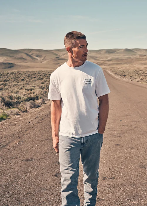 Wrangler Embroidery Tee Worn White