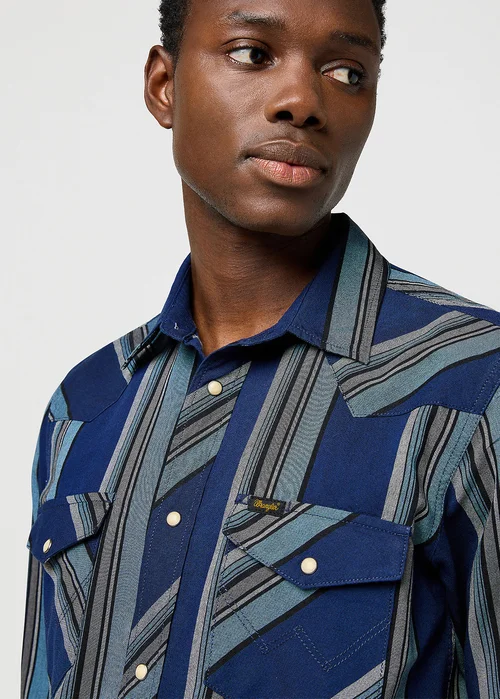 Wrangler Western Indigo Shirt Vintage Blue