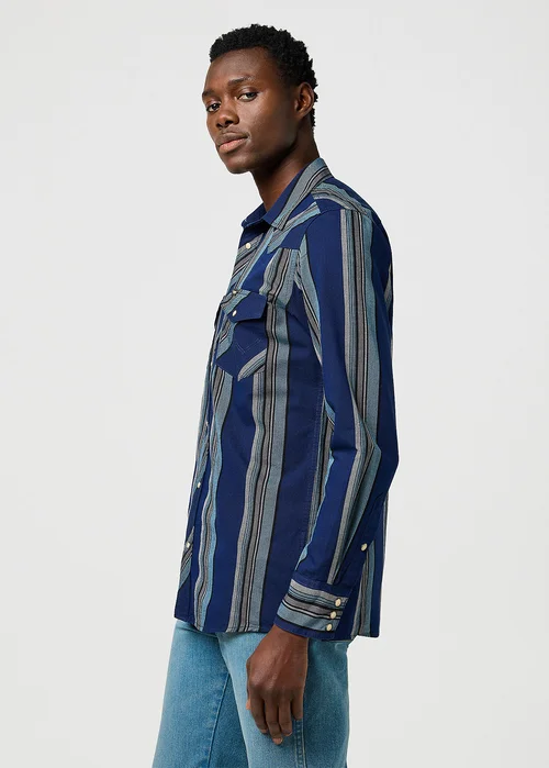 Wrangler Western Indigo Shirt Vintage Blue