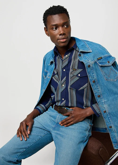Wrangler Western Indigo Shirt Vintage Blue