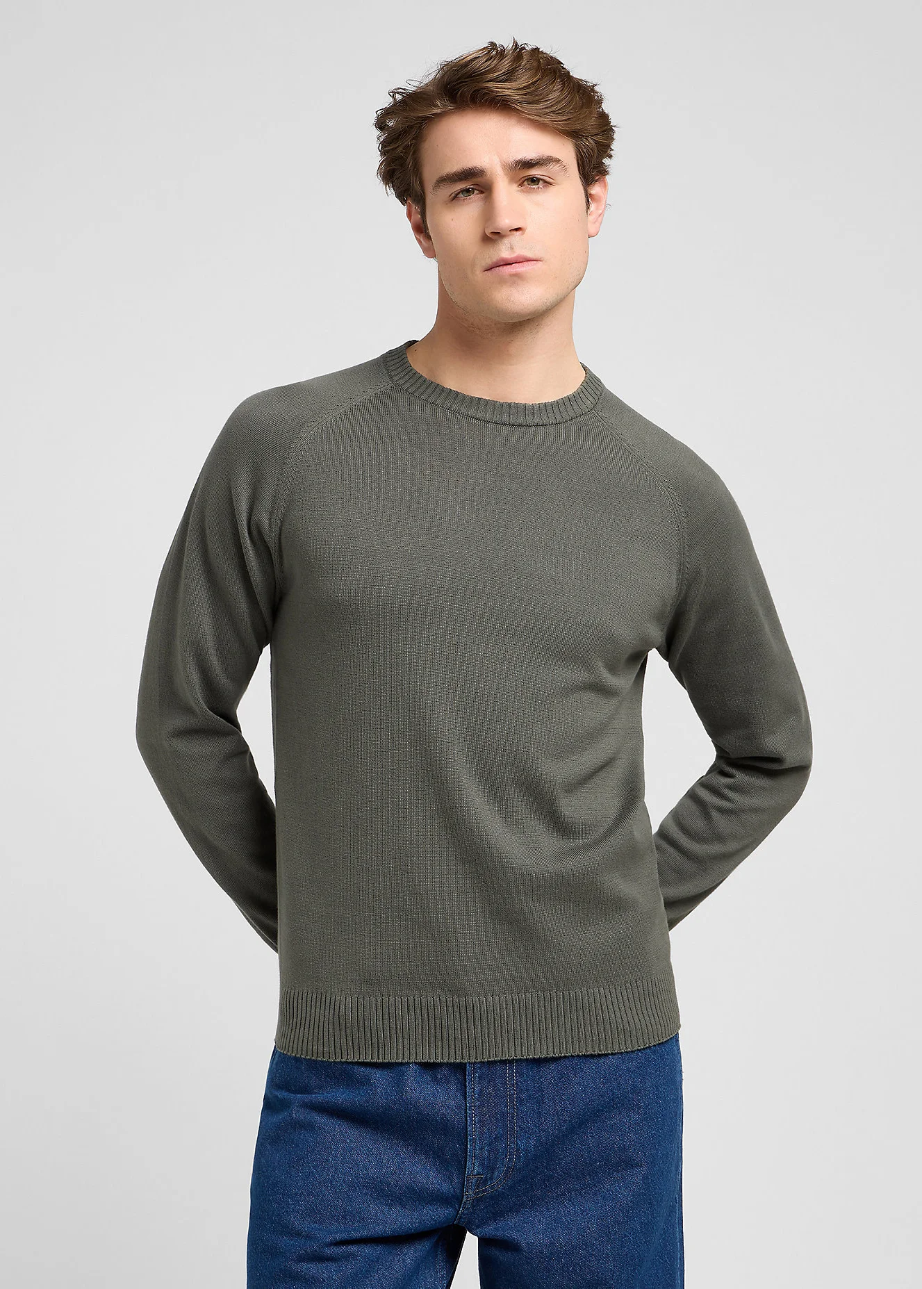 Lee Clean Raglan Sweater Olive Gray