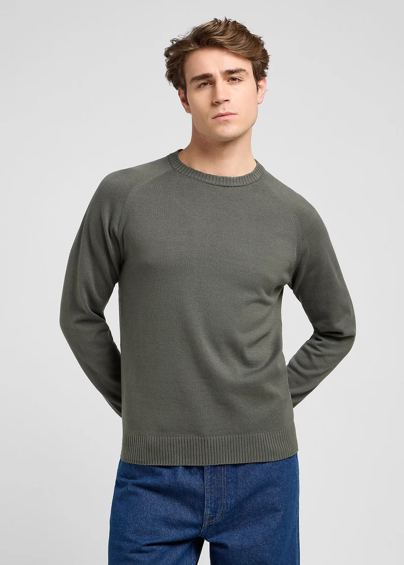 Lee Clean Raglan Sweater Olive Gray