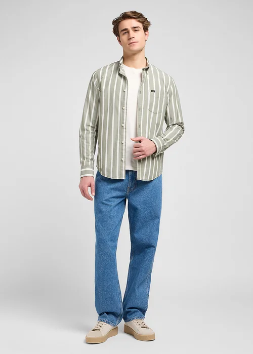 Lee Button Down Olive Stone Stripe