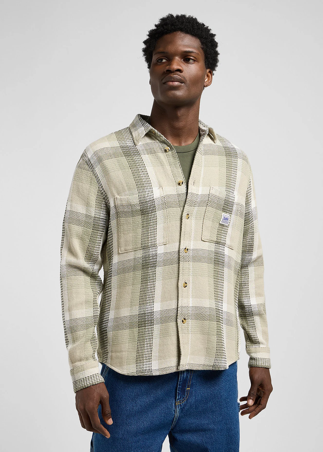 Lee Worker Shirt 20 Oak Moss Plaid Check