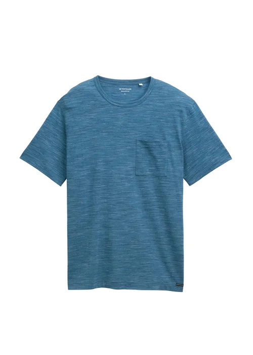 Tom Tailor Melange T Shirt Real Teal Blue Multi Inject