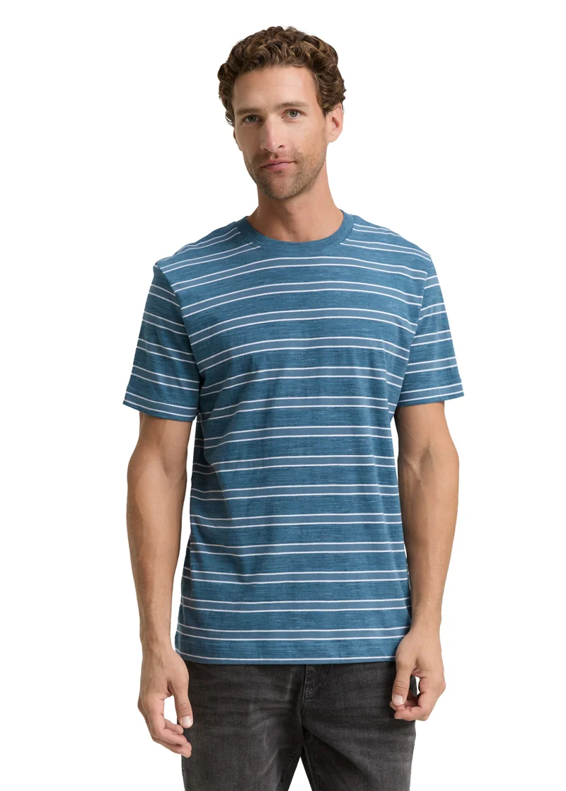 Mustang T Shirt Real Teal Yarn Dye Stripe