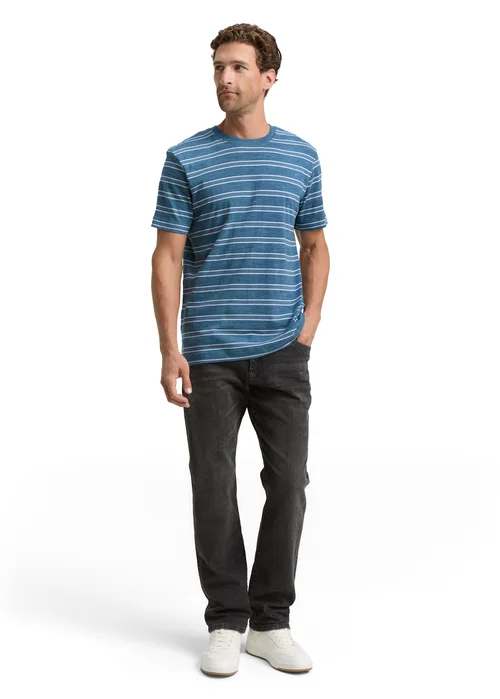 Mustang T Shirt Real Teal Yarn Dye Stripe