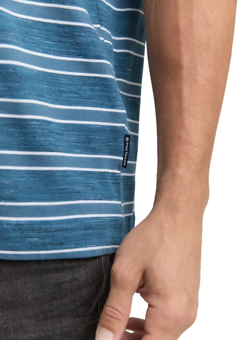 Mustang T Shirt Real Teal Yarn Dye Stripe