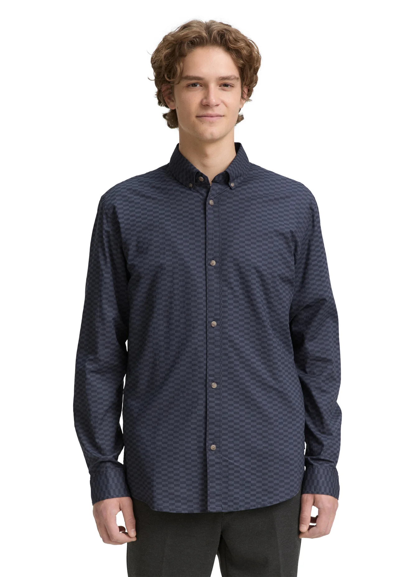 Denim Tom Tailor Shirt Navy Shades Check Print