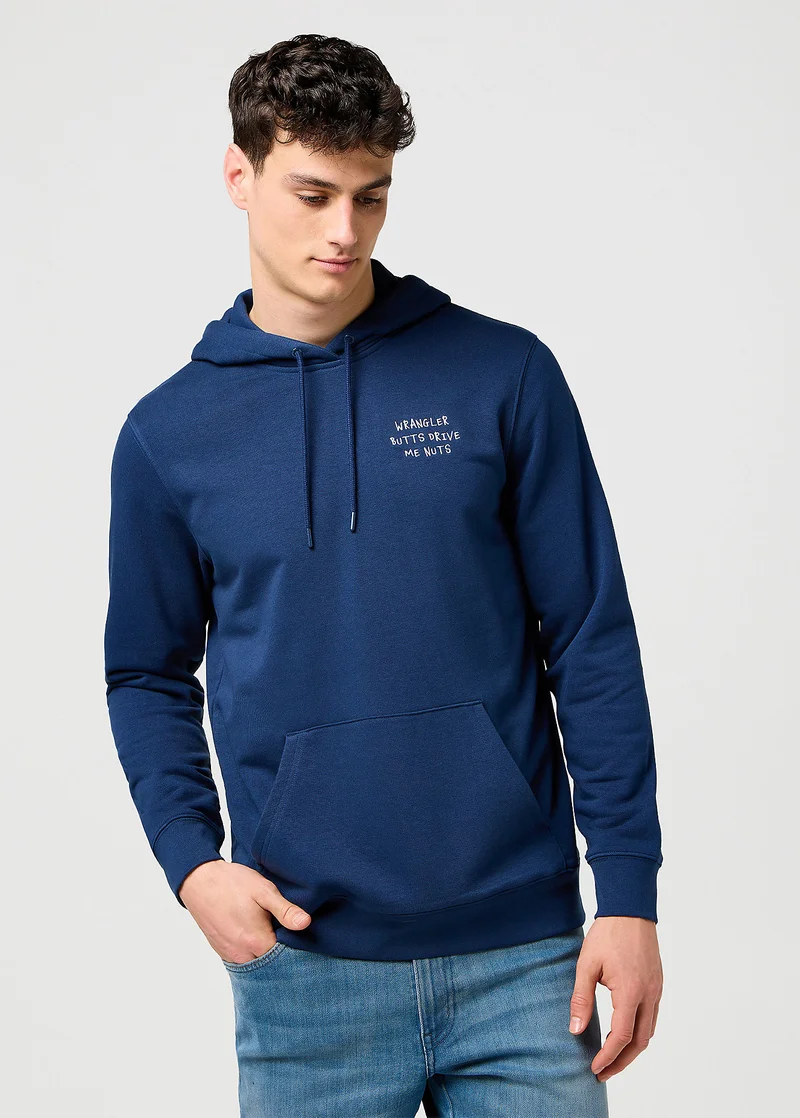 Wrangler Embroidery Hoodie Navy