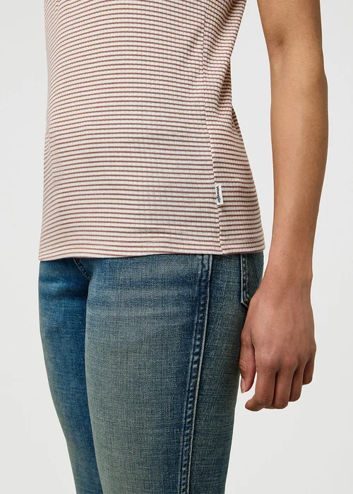 Wrangler Femme Knit Henley Cognac Stripe